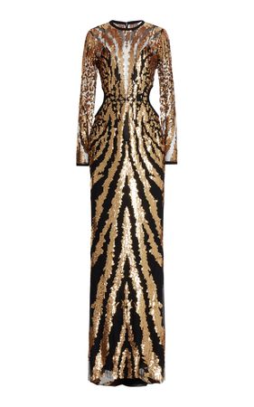 Zebra Sequined Gown By Zuhair Murad | Moda Operandi