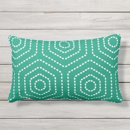 Emerald Green Geometric Pattern Outdoor Pillows | Zazzle.com