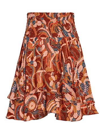 A.L.C. Vera Ruffled Silk Chiffon Mini Skirt | INTERMIX®