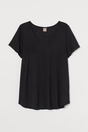 H&M+ Viscose T-shirt - Black