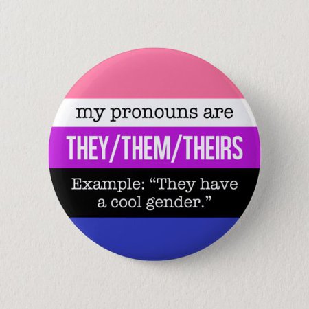 They/Them Pronouns – Genderfluid Flag Pinback Button | Zazzle.com