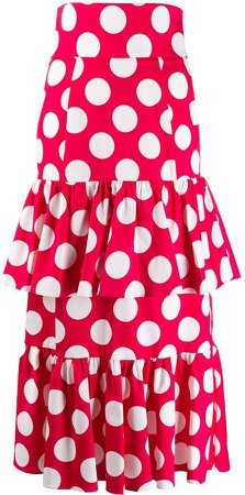 layered polka dot skirt