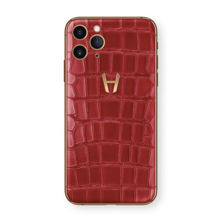 Hadoro iPhone 11 Pro Signature | Alligator - Rose Gold - Red – Hadoro Paris