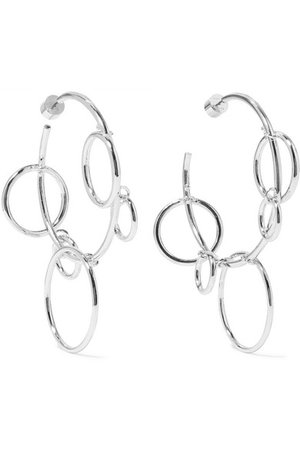 Jennifer Fisher | Quad Hoops silver-plated earrings | NET-A-PORTER.COM