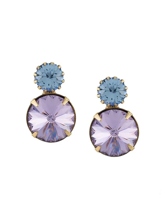 blue and purple dangle earrings