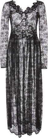 Sheer Lace-Detailed Midi Dress Size: 42