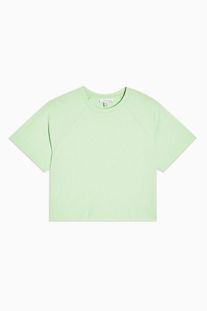 Apple Green Raglan Crop T-Shirt | Topshop