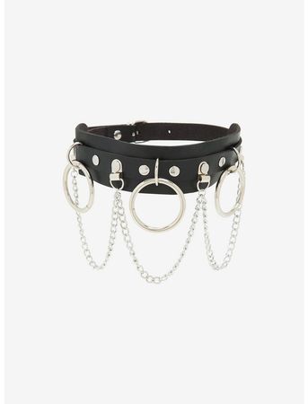 Black Faux Leather O-Ring Choker | Hot Topic