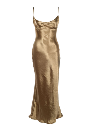 gold silk gown