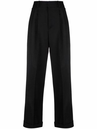 Shop Saint Laurent cropped tailored trousers with Express Delivery - FARFETCH