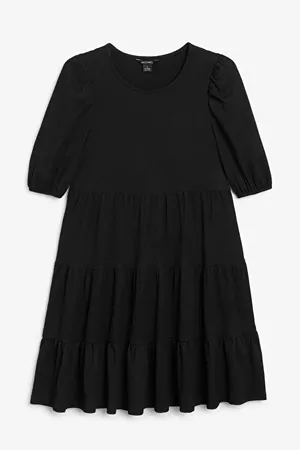Flounce layered dress - Black magic - Dresses - Monki WW