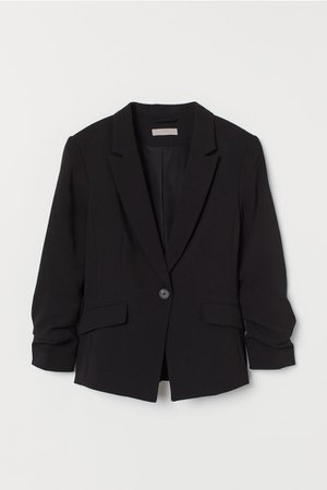 Jacket with Gathered Sleeves - Black - Ladies | H&M US