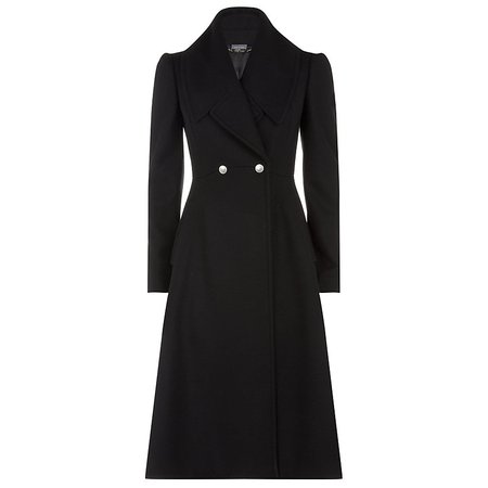 Alexander McQueen Black Flared Wool Coat - Kate Middleton Jackets - Kate's Closet