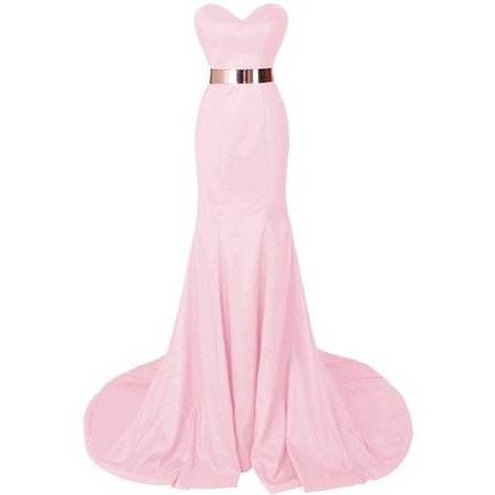 pink long mermaid prom dress polyvore - Google zoeken