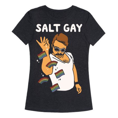 Salt Gay White Print T-Shirt | LookHUMAN