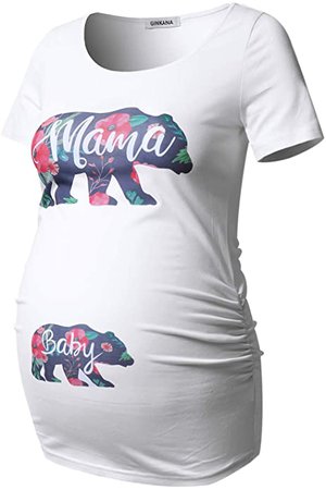 Maternity Moms Little Valentines Day Cute Announcement Baby Pregnancy T Shirt (White) - XL at Amazon Women’s Clothing store