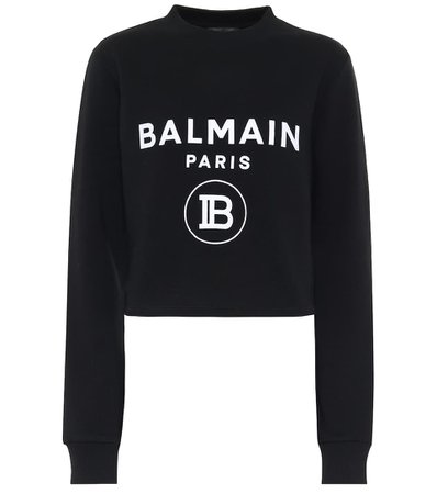 Logo Cropped Cotton Sweater | Balmain - Mytheresa