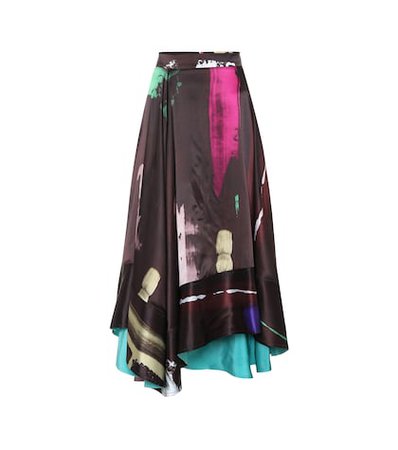 Brea printed silk skirt