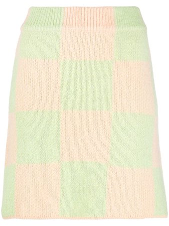 Stine Goya checkerboard-pattern Knitted Skirt - Farfetch