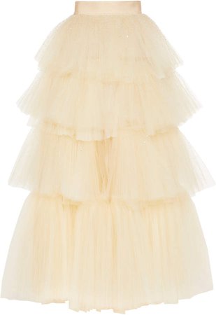 Oscar de la Renta Tiered Tulle Skirt Size: 8