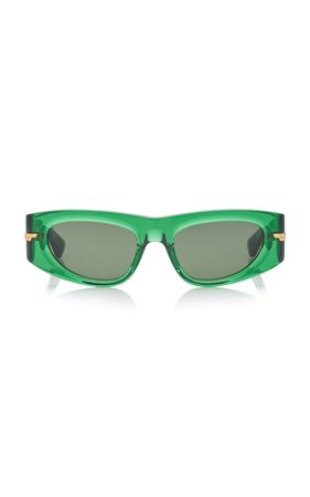 Round Cat-Eye Acetate Sunglasses By Bottega Veneta | Moda Operandi