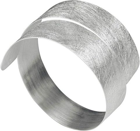 Amazon.com: SILBERMOOS Jewelry Women´s Bangle Bracelet Spiral Twisted Flexible Size Adjustable Brushed 925 Sterling Silver: Clothing, Shoes & Jewelry
