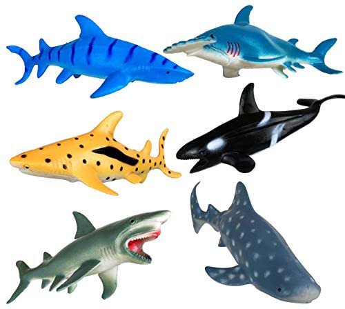 Amazon.com: Shark Toys Figures,Ocean Animals,Plastic Sea Creatures,Kids Gifts,Zoo Animals,Aquatic Educational Toys,6 Piece: Toys & Games
