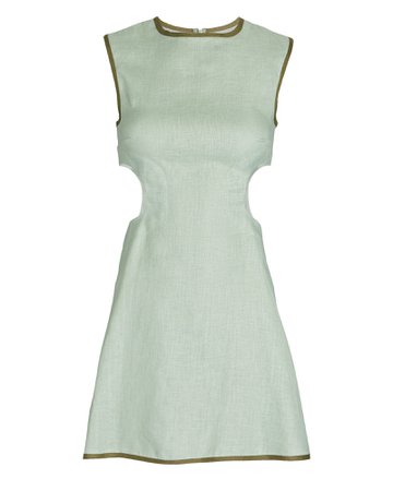 Matthew Bruch Cut-Out Linen Mini Dress | INTERMIX®