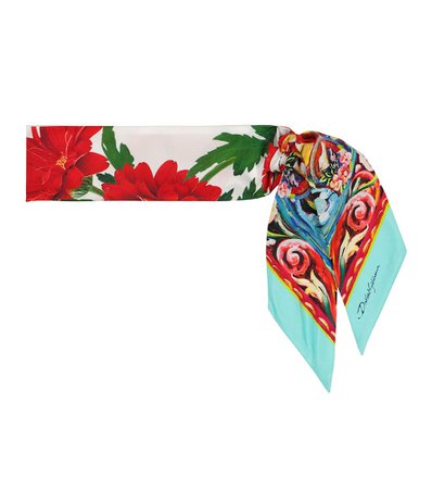 Dolce & Gabbana - Floral silk twill scarf | Mytheresa