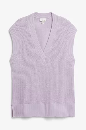Pullover knit vest - Lilac - Knitted tops - Monki WW