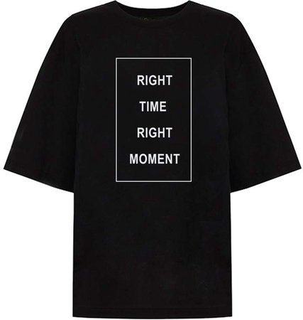 VHNY - Vhny Black Oversize T-Shirt (Right Time, Right Moment) Square
