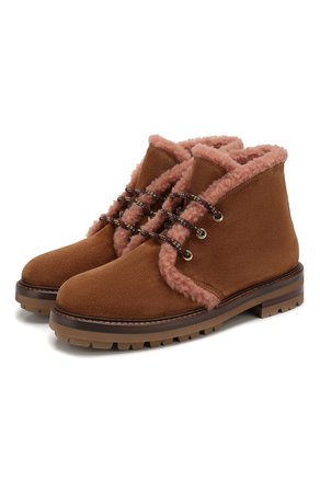 Женские коричневые замшевые ботинки AGL — купить за 29950 руб. в интернет-магазине ЦУМ, арт. D717586VZKW031C580