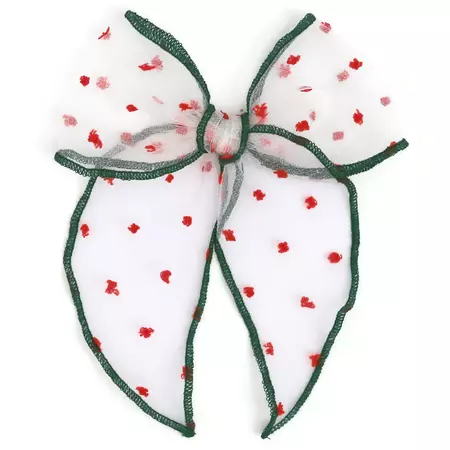 Party Girl Bow - Sheer Christmas Dottie – Little Stocking Company