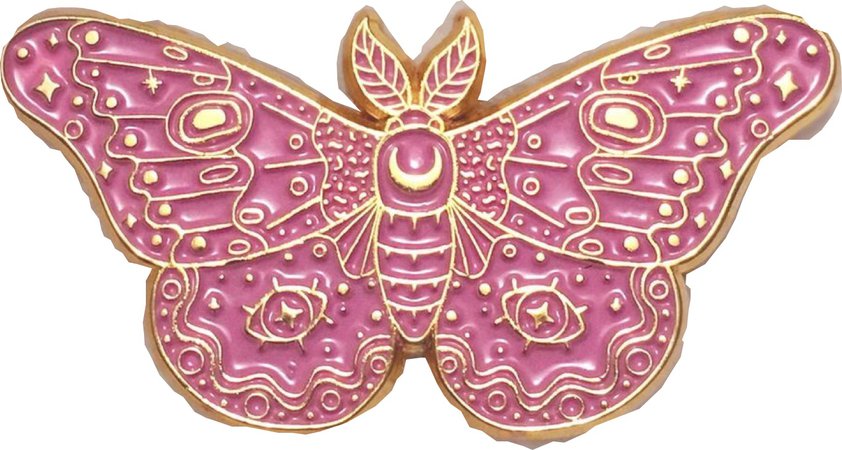 Cute pink moth pin