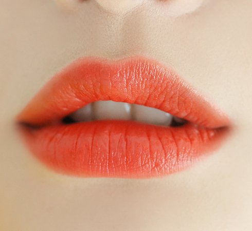 orange red lip korean