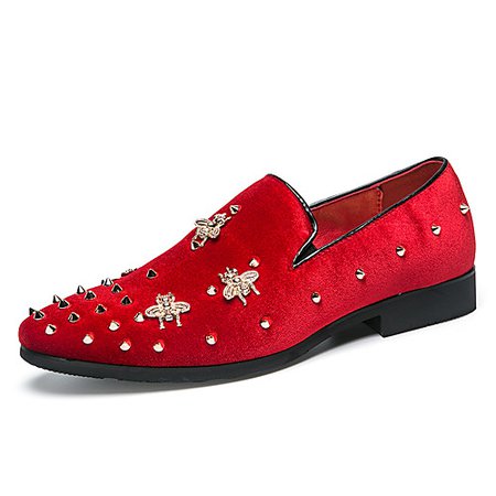 Men's Formal Shoes PU Spring & Summer / Fall & Winter Casual / British Loafers & Slip-Ons Walking Shoes Non-slipping Black / Red / Party & Evening / Rivet / Party & Evening / Novelty Shoes 2019 - US $49.99