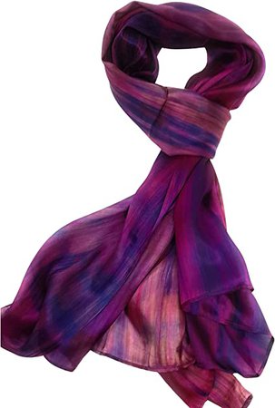100% Silk Scarf Large Purple Red Wine Coloured Woman's Silk Scarf Ladies : Amazon.co.uk: Clothing