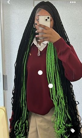 black and green braids