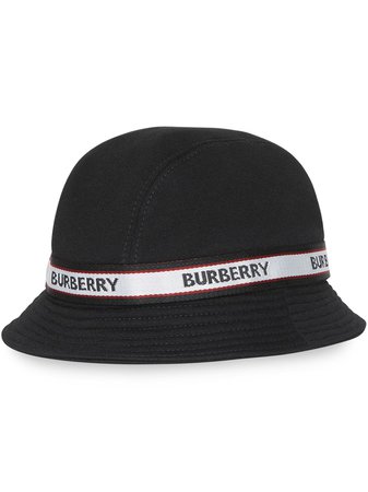 Shop black Burberry logo print bucket hat with Express Delivery - Farfetch