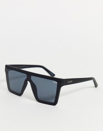 Quay Australia Hindsight sunglasses in black | ASOS