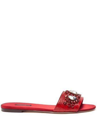 Dolce & Gabbana crystal embellished slide sandals