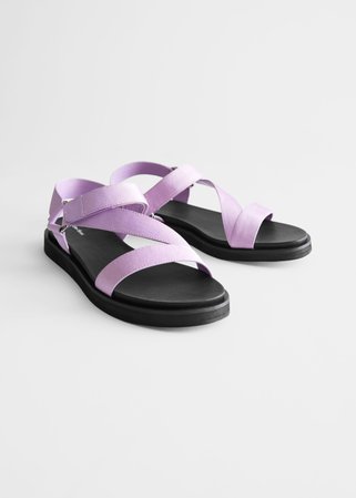 Criss Cross Strap Sandals - Lilac - Flat sandals - & Other Stories