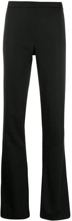 high-waisted bootcut trousers
