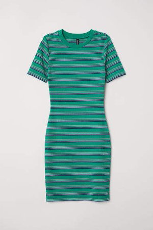 Ribbed Dress - Green