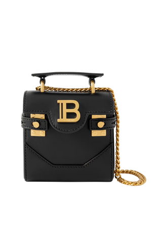 BALMAIN B-Buzz mini chain-embellished leather shoulder bag
