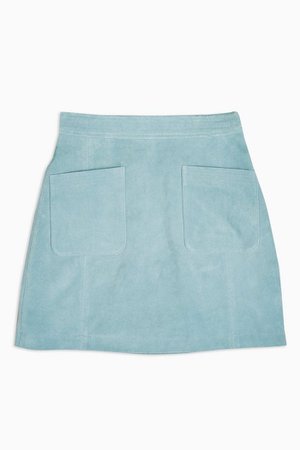 Blue Suede Pocket Mini Skirt | Topshop