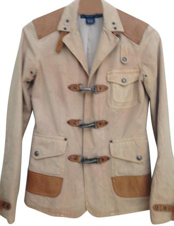 Ralph Lauren Blue Label Tan/Brown Safari Style Jacket Size 4 (S) - Tradesy