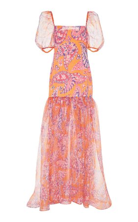 Wilde Sequined Paisley-Print Organza Maxi Dress by Staud | Moda Operandi