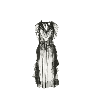 Ruffled Sheer Draped Dress (HVST edit)