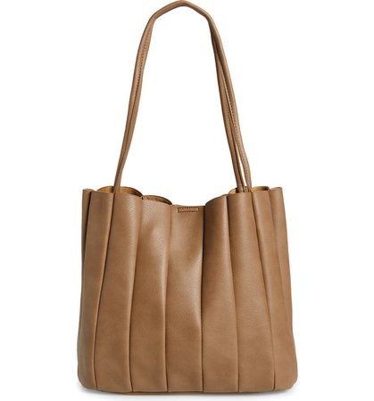 Pleat Faux Leather Shoulder Bag | Nordstrom